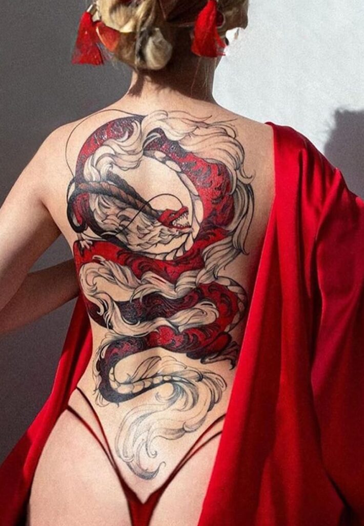 dragon relic tattoo on the back