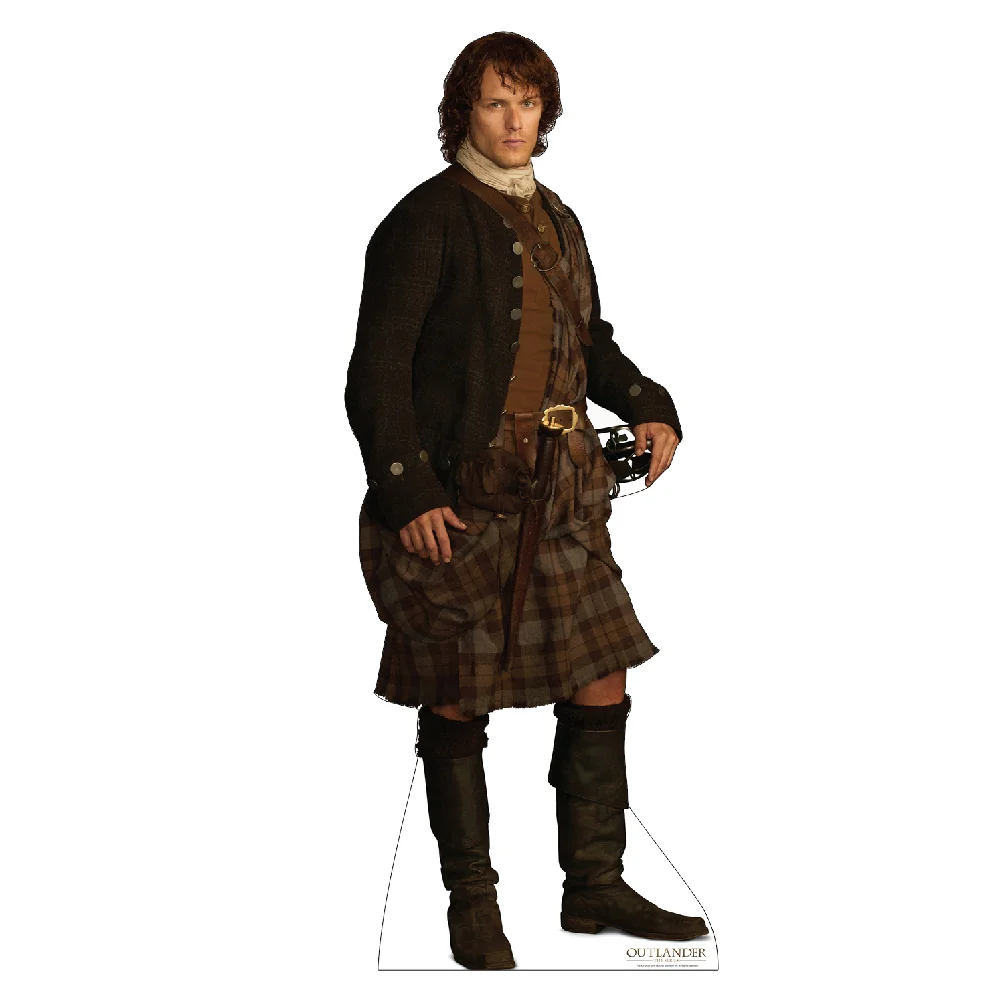 Life-size cardboard standee of Jamie Fraser from Outlander, fun and romantic gift for fans.